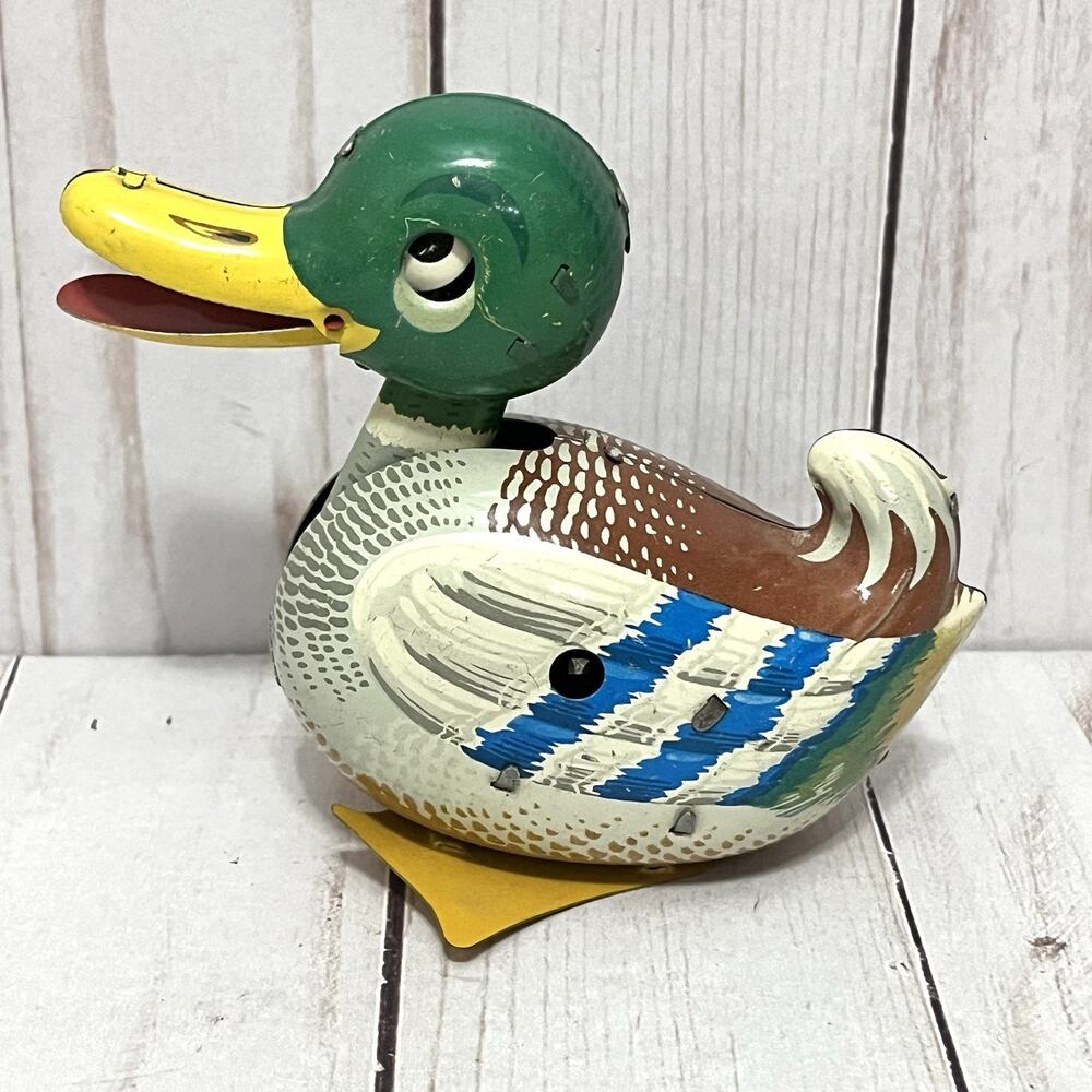 Vintage 1940s-1950s Kohler GNK Germany Tin Wind Up Duck Mechanical GES GESCH